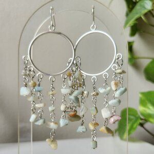 Amazonite Curtain Hoop Earrings